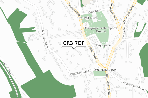 CR3 7DF map - large scale - OS Open Zoomstack (Ordnance Survey)