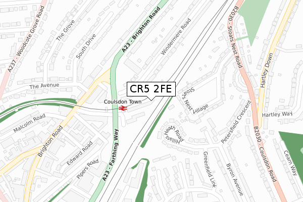 CR5 2FE map - large scale - OS Open Zoomstack (Ordnance Survey)