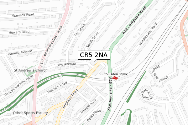 CR5 2NA map - large scale - OS Open Zoomstack (Ordnance Survey)