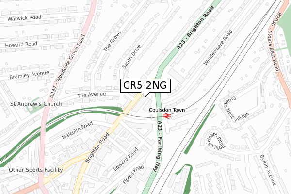 CR5 2NG map - large scale - OS Open Zoomstack (Ordnance Survey)