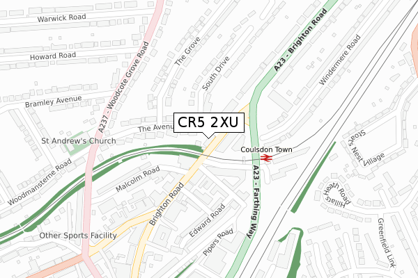 CR5 2XU map - large scale - OS Open Zoomstack (Ordnance Survey)