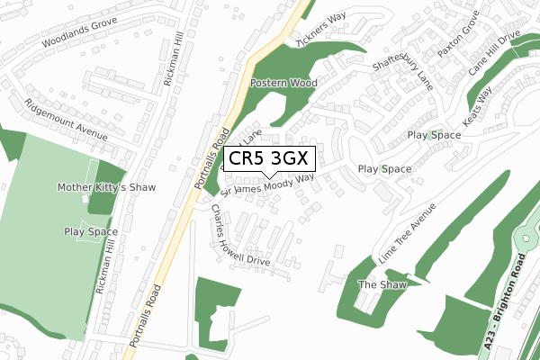 CR5 3GX map - large scale - OS Open Zoomstack (Ordnance Survey)