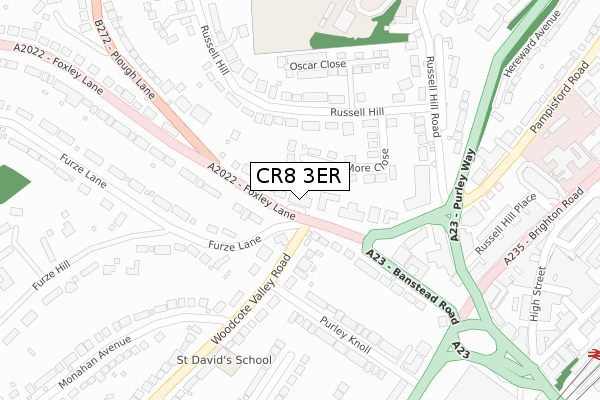 CR8 3ER map - large scale - OS Open Zoomstack (Ordnance Survey)