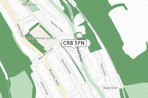 CR8 5FN map - large scale - OS Open Zoomstack (Ordnance Survey)