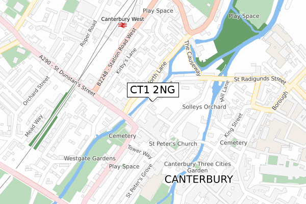 CT1 2NG map - large scale - OS Open Zoomstack (Ordnance Survey)