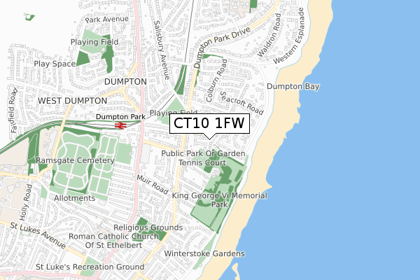 CT10 1FW map - small scale - OS Open Zoomstack (Ordnance Survey)