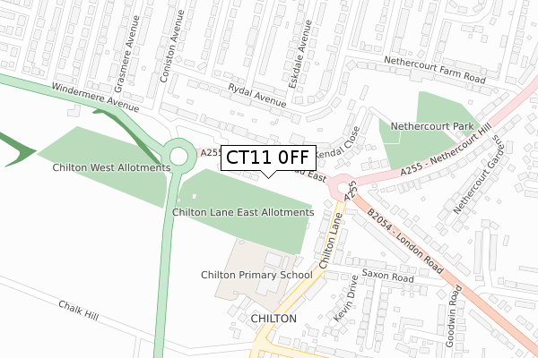 CT11 0FF map - large scale - OS Open Zoomstack (Ordnance Survey)