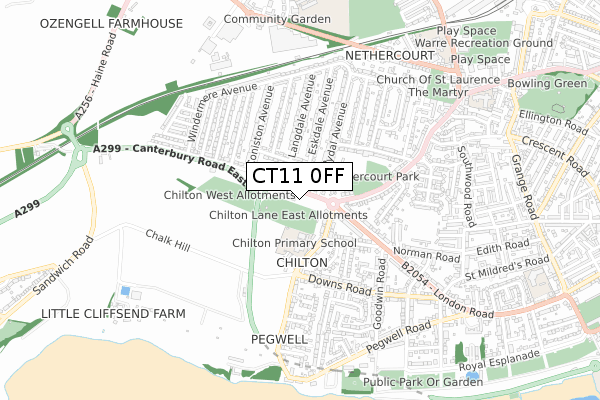 CT11 0FF map - small scale - OS Open Zoomstack (Ordnance Survey)