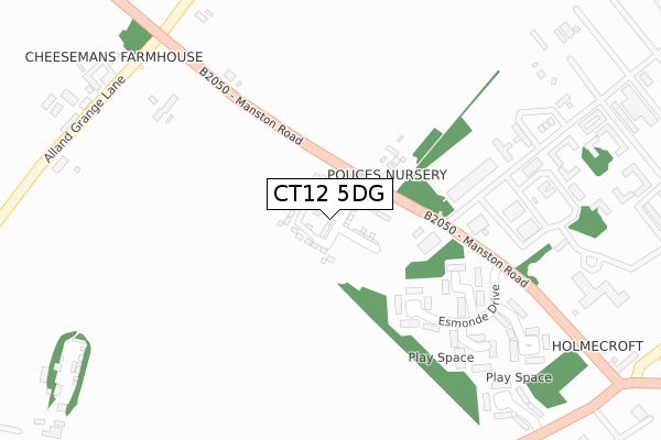 CT12 5DG map - large scale - OS Open Zoomstack (Ordnance Survey)