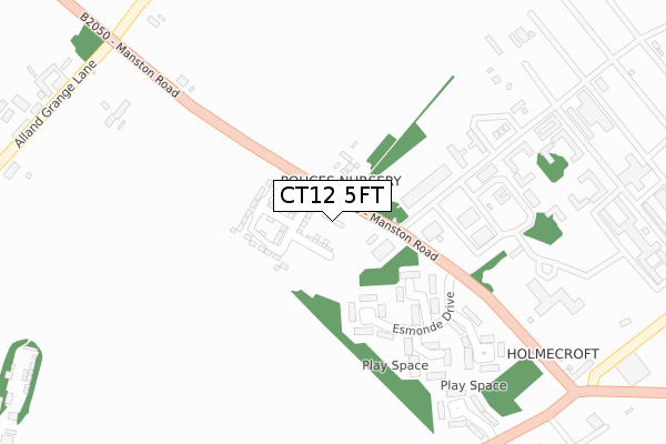 CT12 5FT map - large scale - OS Open Zoomstack (Ordnance Survey)