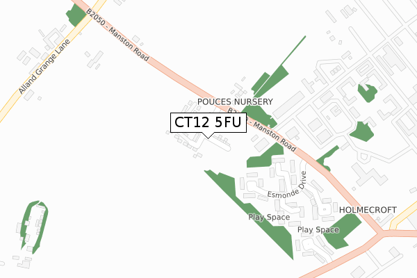 CT12 5FU map - large scale - OS Open Zoomstack (Ordnance Survey)