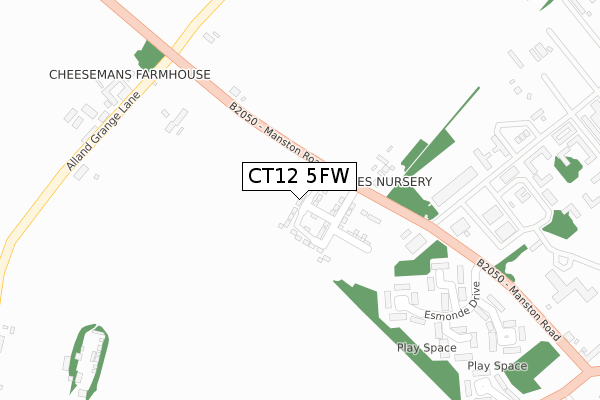 CT12 5FW map - large scale - OS Open Zoomstack (Ordnance Survey)