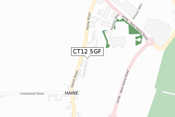 CT12 5GF map - large scale - OS Open Zoomstack (Ordnance Survey)