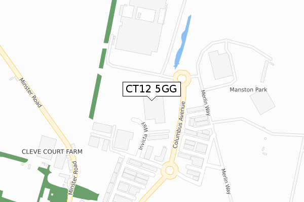 CT12 5GG map - large scale - OS Open Zoomstack (Ordnance Survey)