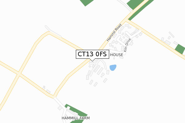 CT13 0FS map - large scale - OS Open Zoomstack (Ordnance Survey)