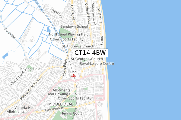 CT14 4BW map - small scale - OS Open Zoomstack (Ordnance Survey)