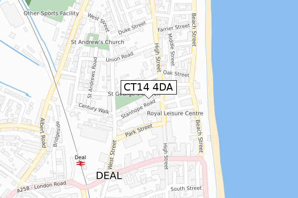 CT14 4DA map - large scale - OS Open Zoomstack (Ordnance Survey)