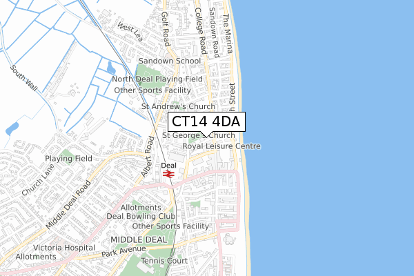 CT14 4DA map - small scale - OS Open Zoomstack (Ordnance Survey)