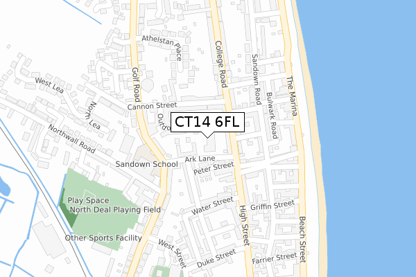 CT14 6FL map - large scale - OS Open Zoomstack (Ordnance Survey)