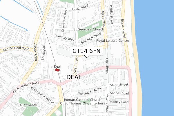 CT14 6FN map - large scale - OS Open Zoomstack (Ordnance Survey)