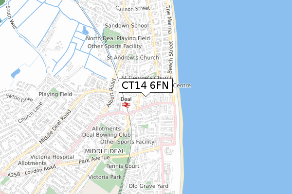 CT14 6FN map - small scale - OS Open Zoomstack (Ordnance Survey)