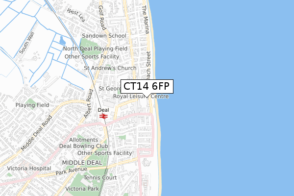 CT14 6FP map - small scale - OS Open Zoomstack (Ordnance Survey)