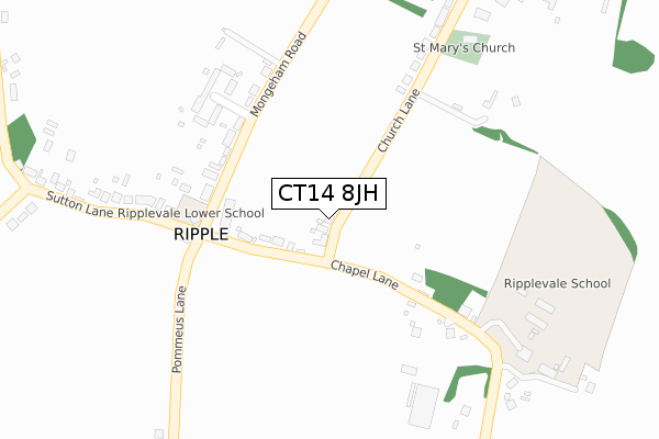 CT14 8JH map - large scale - OS Open Zoomstack (Ordnance Survey)