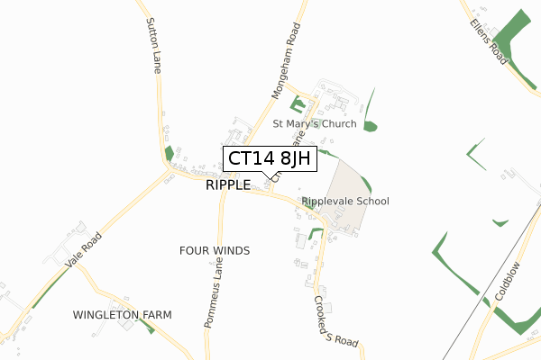 CT14 8JH map - small scale - OS Open Zoomstack (Ordnance Survey)