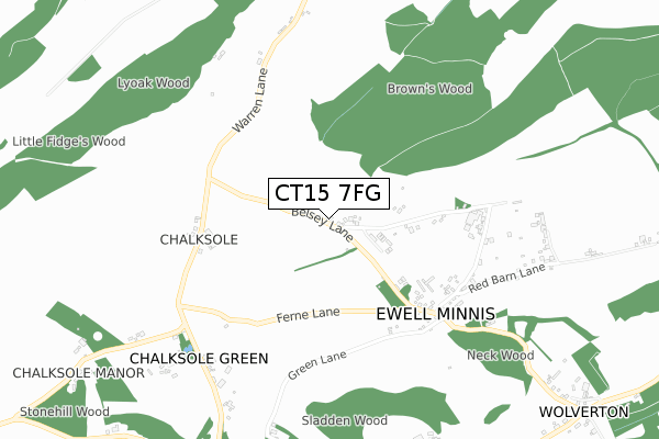 CT15 7FG map - small scale - OS Open Zoomstack (Ordnance Survey)