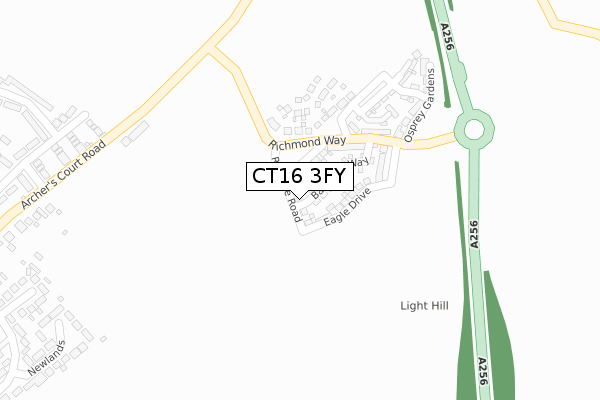 CT16 3FY map - large scale - OS Open Zoomstack (Ordnance Survey)