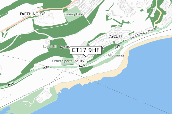 CT17 9HF map - small scale - OS Open Zoomstack (Ordnance Survey)