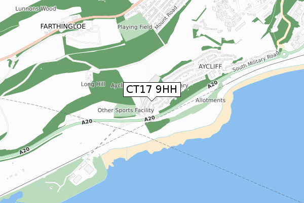 CT17 9HH map - small scale - OS Open Zoomstack (Ordnance Survey)