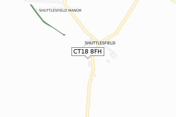 CT18 8FH map - large scale - OS Open Zoomstack (Ordnance Survey)
