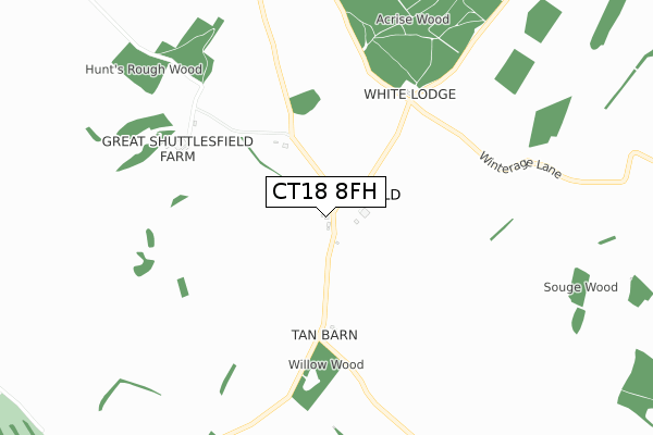 CT18 8FH map - small scale - OS Open Zoomstack (Ordnance Survey)