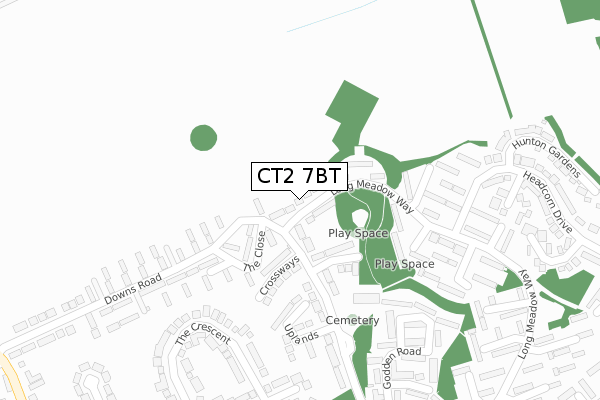 CT2 7BT map - large scale - OS Open Zoomstack (Ordnance Survey)