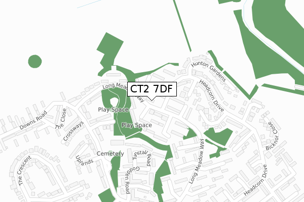 CT2 7DF map - large scale - OS Open Zoomstack (Ordnance Survey)