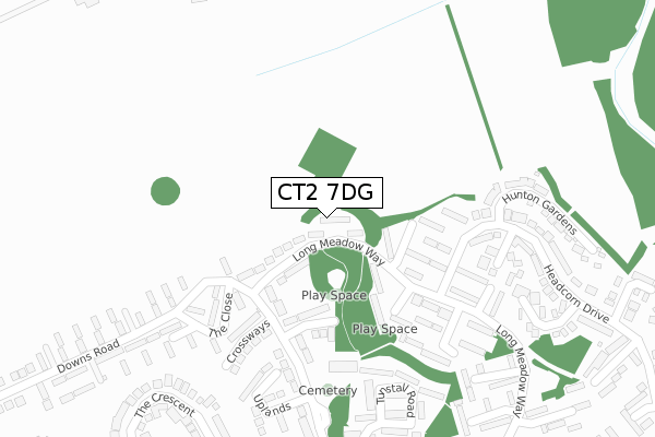 CT2 7DG map - large scale - OS Open Zoomstack (Ordnance Survey)