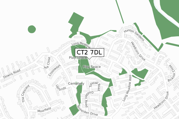 CT2 7DL map - large scale - OS Open Zoomstack (Ordnance Survey)