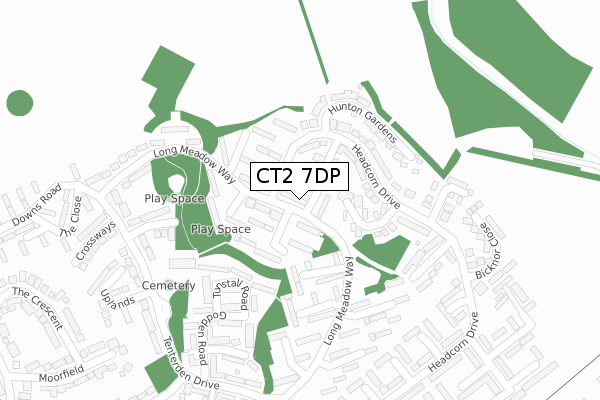 CT2 7DP map - large scale - OS Open Zoomstack (Ordnance Survey)