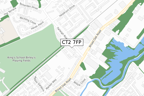 CT2 7FP map - large scale - OS Open Zoomstack (Ordnance Survey)