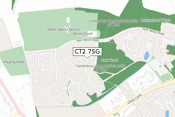 CT2 7SG map - large scale - OS Open Zoomstack (Ordnance Survey)