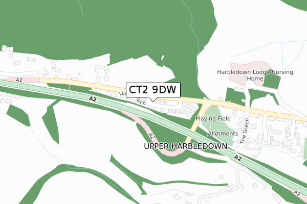 CT2 9DW map - large scale - OS Open Zoomstack (Ordnance Survey)