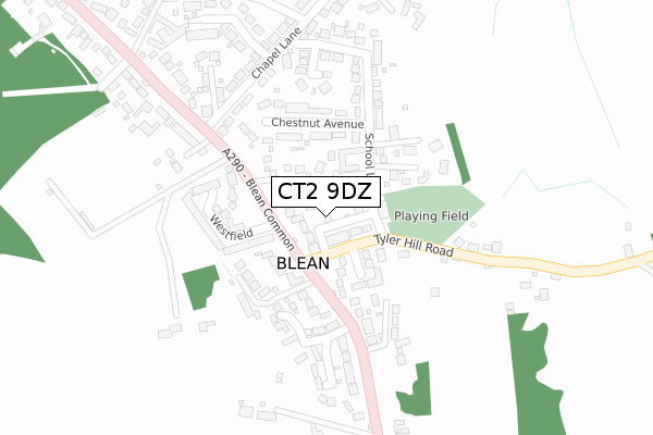 CT2 9DZ map - large scale - OS Open Zoomstack (Ordnance Survey)