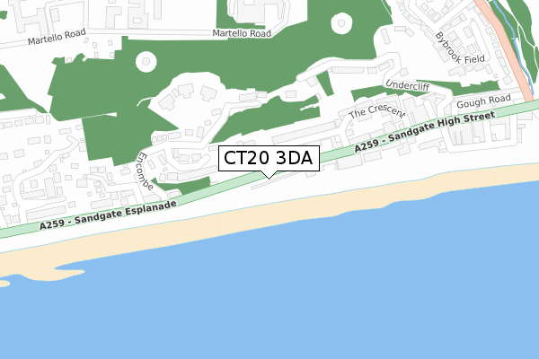 CT20 3DA map - large scale - OS Open Zoomstack (Ordnance Survey)