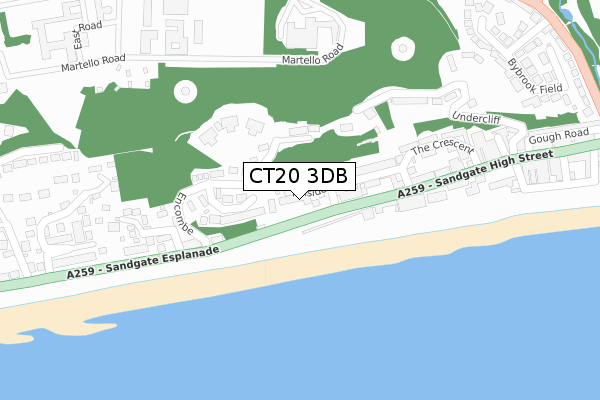 CT20 3DB map - large scale - OS Open Zoomstack (Ordnance Survey)