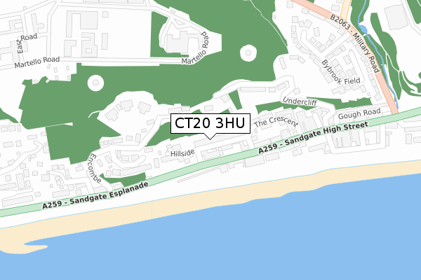 CT20 3HU map - large scale - OS Open Zoomstack (Ordnance Survey)