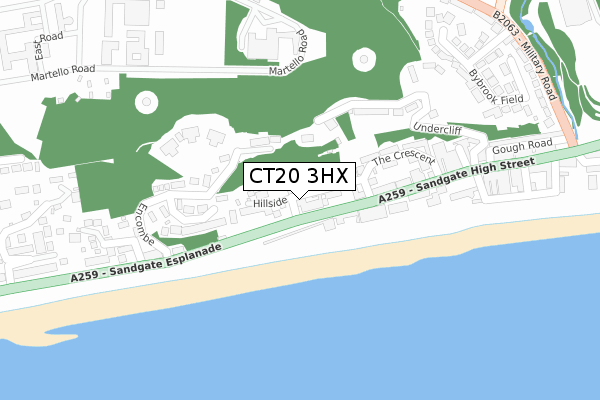 CT20 3HX map - large scale - OS Open Zoomstack (Ordnance Survey)