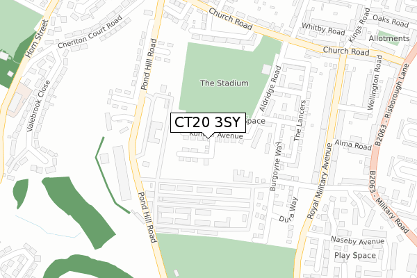 CT20 3SY map - large scale - OS Open Zoomstack (Ordnance Survey)