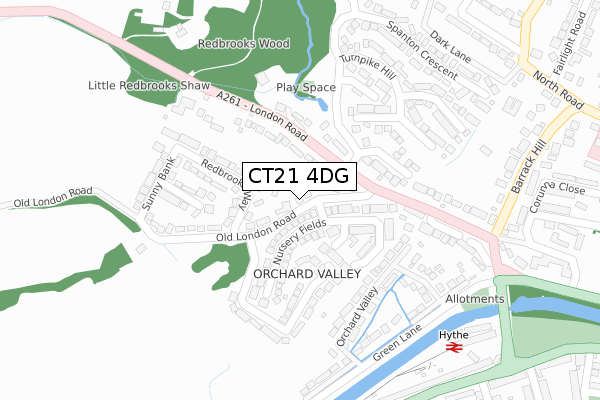 CT21 4DG map - large scale - OS Open Zoomstack (Ordnance Survey)