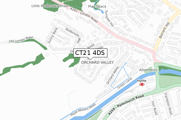 CT21 4DS map - large scale - OS Open Zoomstack (Ordnance Survey)